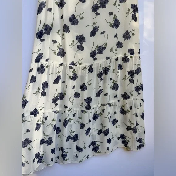 Reformation White and Blue Floral Midi Dress - Picture 10 of 12